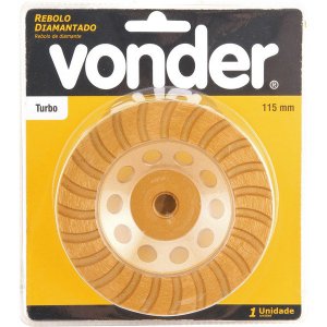 Rebolo Disco Diamantado Dourado 115mm Turbo p/concreto Vonder