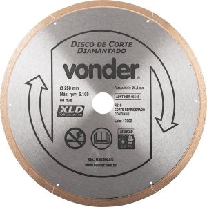 Disco de Corte Diamantado 250mm Cont�nuo Vonder