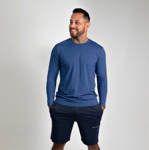 Camiseta Masculina Manga Longa Com Prote��o Tam G Marinho Vitho