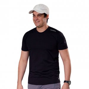 Camiseta Masculina Manga Curta Com Prote��o Tam G Preto Vitho