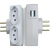 Multi-USB Carregador 2 USB + 2 Tomadas Branco DN1648 Daneva