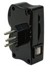 Multi-USB Carregador 2 USB + 2 Tomadas Preto DN1650 Daneva