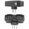 Multi-USB Carregador 2 USB + 2 Tomadas Preto DN1650 Daneva