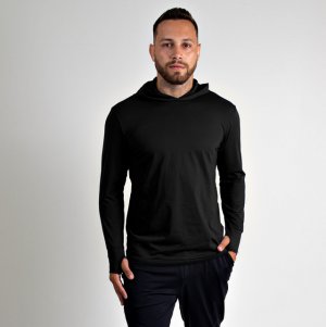 Camiseta Masculina Com Capuz e Prote��o Tam GG Preto Vitho