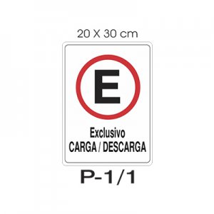 Placa Sinaliza��o Exclusivo Carga Descarga 20X30CM