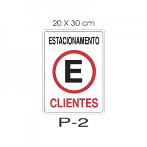 Placa Sinaliza��o Estacionamento Cliente 20X30CM