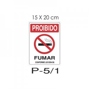 Placa Sinaliza��o Proibido Fumar 15x20cm