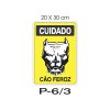 Placa Sinaliza��o C�o Ferroz 20x30cm