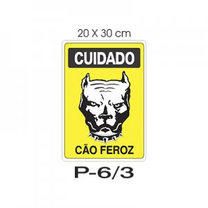 Placa Sinaliza��o C�o Ferroz 20x30cm