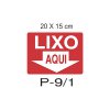 Placa Sinaliza��o Lixo Aqui 20x15cm