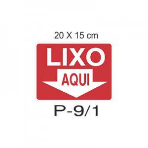 Placa Sinaliza��o Lixo Aqui 20x15cm
