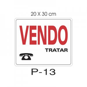 Placa Sinaliza��o Vendo 20X30CM