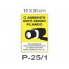 Placa Sinaliza��o Entrada Proibida 20X30CM