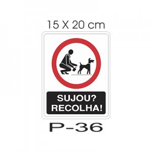 Placa Sinaliza��o Sujou Recolha 15X20CM