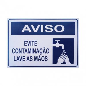 Placa Sinaliza��o Evite Contamina��o Lave As M�osl 15x20cm
