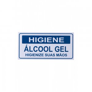 Placa Sinaliza��o Alcool Gel 10x20cm