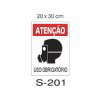 Placa Sinaliza��o Uso Obrigat�rio de Oculos 20x30cm