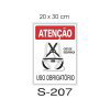 Placa Sinaliza��o Uso Obrigat�rio de Avental 20x30cm