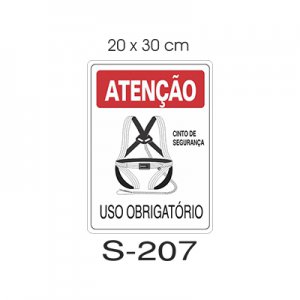 Placa Sinaliza��o Uso Obrigat�rio de Avental 20x30cm