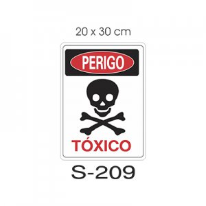 Placa Sinaliza��o Perigo T�xicol 20x30cm