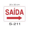Placa Sinaliza��o Sa�da Seta a Direita 20x30cm
