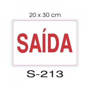Placa Sinaliza��o Sa�da 20x30cm