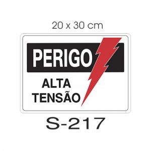 Placa Sinaliza��o Perigo Alta Tens�o 20x30cm
