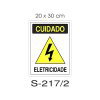 Placa Sinaliza��o Cuidado Eletricidade 20x30cm