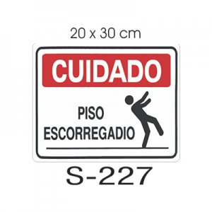 Placa Sinaliza��o Cuidado Piso Escorregadio 20x30cm