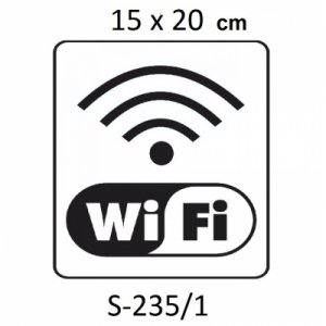 Placa Sinaliza��o Wifi 15x30cm