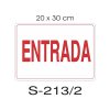 Placa Sinaliza��o Entrada 20x30cm