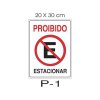 Placa Sinaliza��o Probido Estacionar 20X30CM