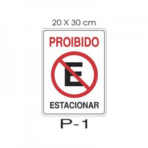 Placa Sinaliza��o Probido Estacionar 20X30CM