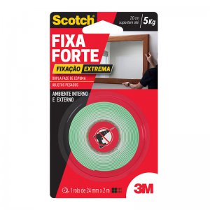 Fita Dupla Face Fixa Forte Exteme 24MMX2M 3M