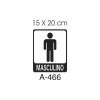 Placa Sinaliza��o Sanit�rio Masculino Preto 15X20CM