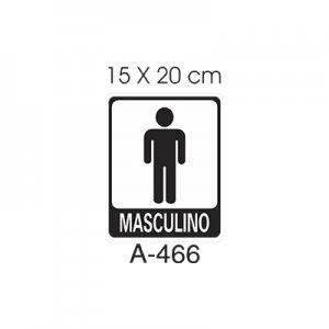 Placa Sinaliza��o Sanit�rio Masculino Preto 15X20CM
