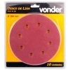 Disco de Lixa 180mm Gr�o 150 para Lixadeira LPV750 10 P�s Vonder