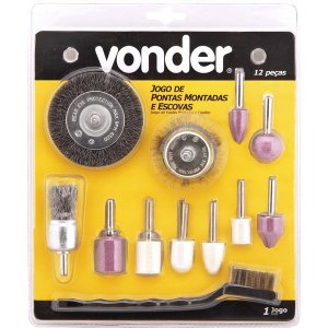 Jogo de Pontas Montadas e Escovas Com 12 Pe�as Vonder