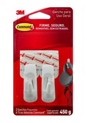 Gancho Adesivo Command Branco Pequeno 3M