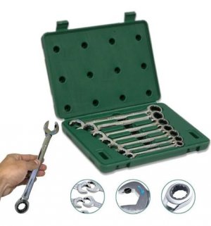 Jogo Chave Combinada Com Catraca Revers�vel 7 Pe�as ST09024SJ Sata