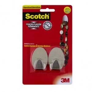 Jogode Ganchos Matalico Com Adesivo Scoth 3M
