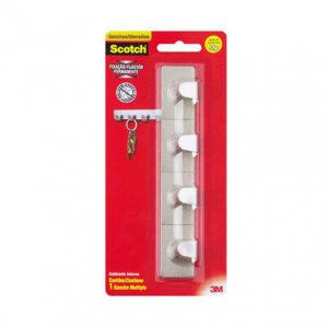 Gancho Com Adesivo Scotch Multiplo Metalico 3M