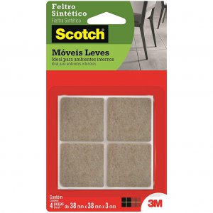 Protetor feltro sint�tico p/moveis leves qudrados marrom ex Grande