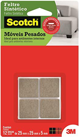 Protetor feltro sint�tico p/m�veis pesados quadrado marrom grande
