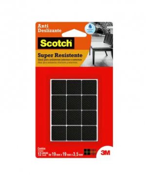 Protetor antideslizante quadrado preto pequeno 3M SCOTCH