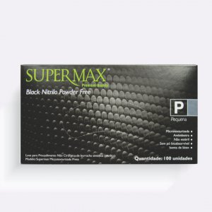 Luva nitrilo preta TAM.P CX100 SUPERMAX