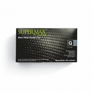 Luva nitrilo preta TAM.G CX100 SUPERMAX