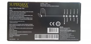 Luva nitrilo preta TAM.GG CX 90 SUPERMAX