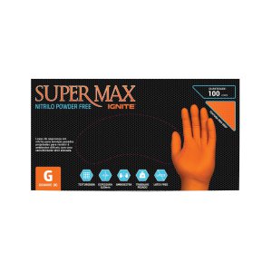 Luva prote��o nitrilo laranja TAM.G CX100 SUPERMAX