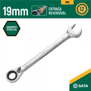 Chave Combinada Com Catraca Revers�vel de 19mm SATA - ST46612ST